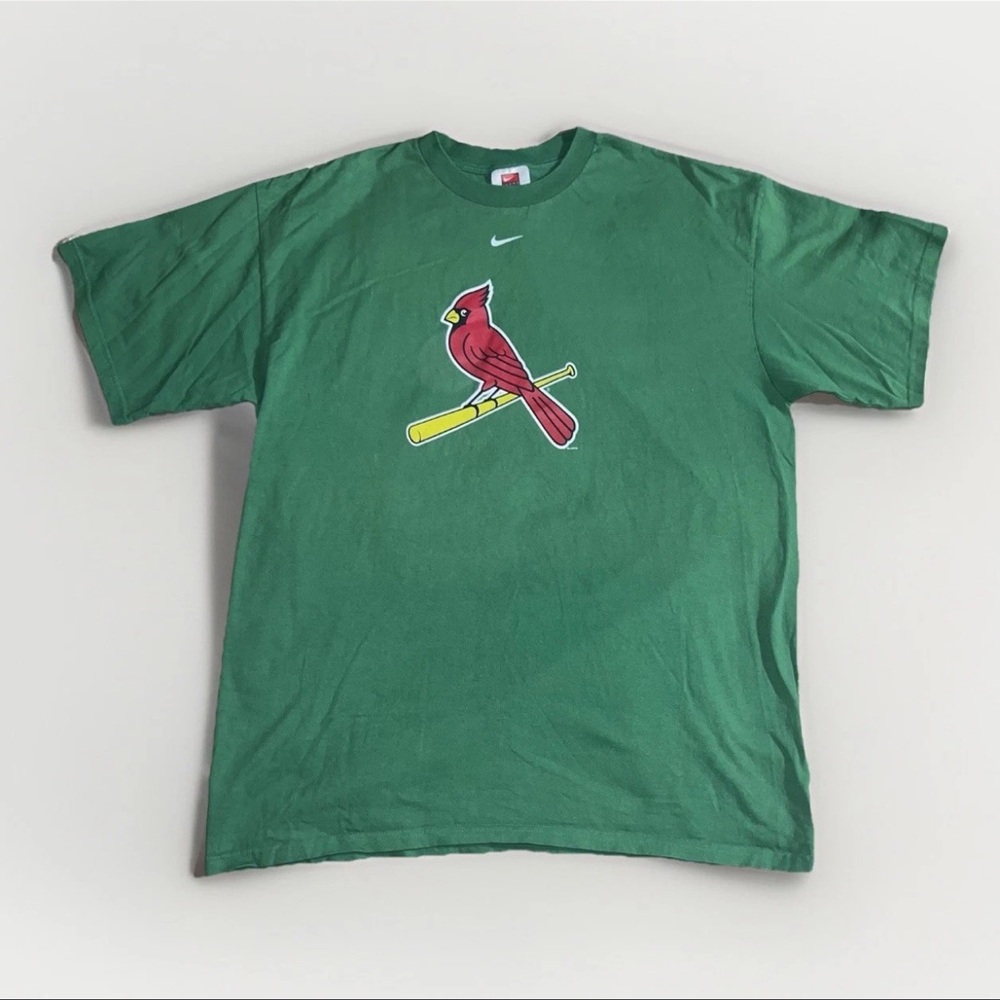 VTG Nike St. Louis Cardinals Men's XL Shirt MLB Authentic Center Swoosh Green